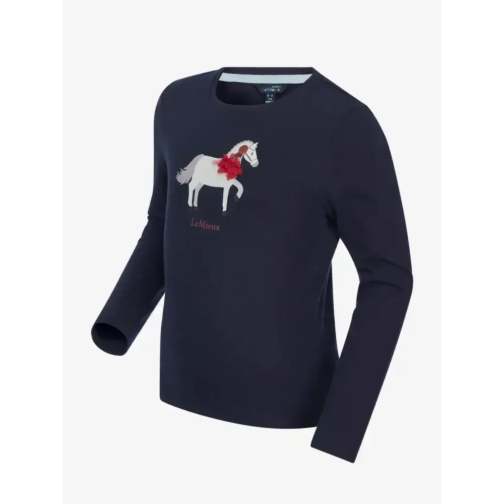 Lemieux Mini Jessie Long Sleeve Top Navy-Base Layers-Lemieux-3-4 years-Navy-Horsey Shopping