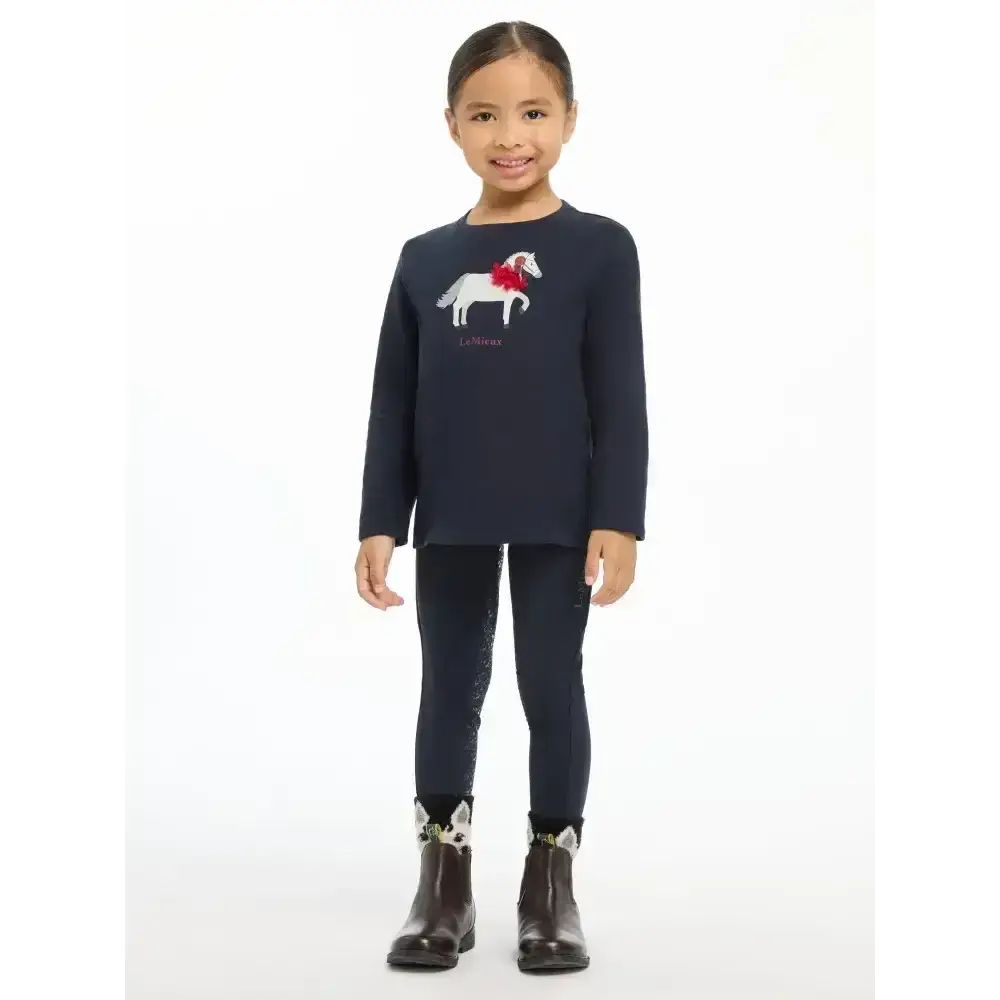 Lemieux Mini Jessie Long Sleeve Top Navy-Base Layers-Lemieux-3-4 years-Navy-Horsey Shopping