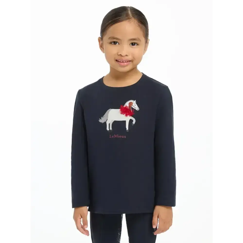Lemieux Mini Jessie Long Sleeve Top Navy-Base Layers-Lemieux-3-4 years-Navy-Horsey Shopping