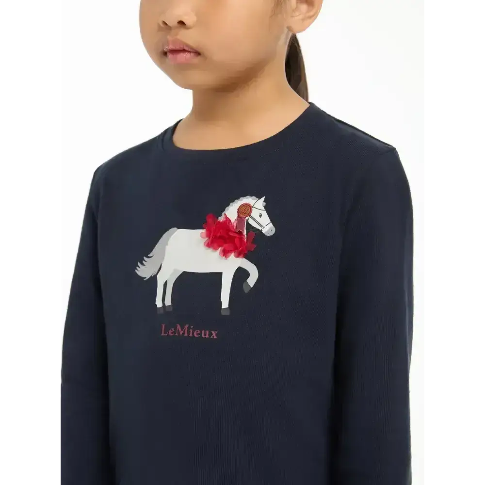 Lemieux Mini Jessie Long Sleeve Top Navy-Base Layers-Lemieux-3-4 years-Navy-Horsey Shopping