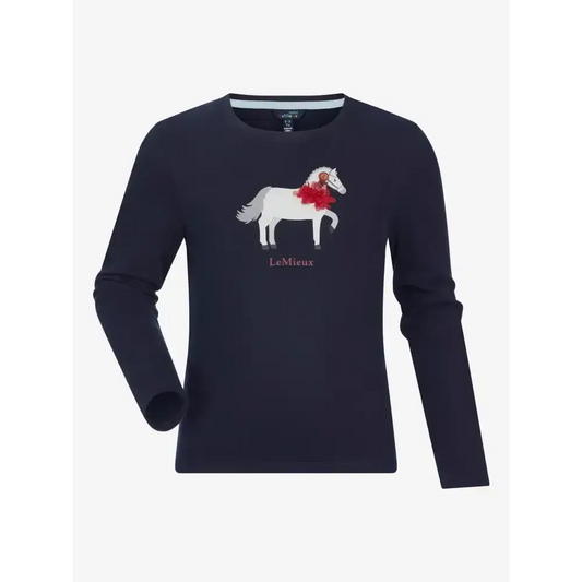 Lemieux Mini Jessie Long Sleeve Top Navy-Base Layers-Lemieux-3-4 years-Navy-Horsey Shopping