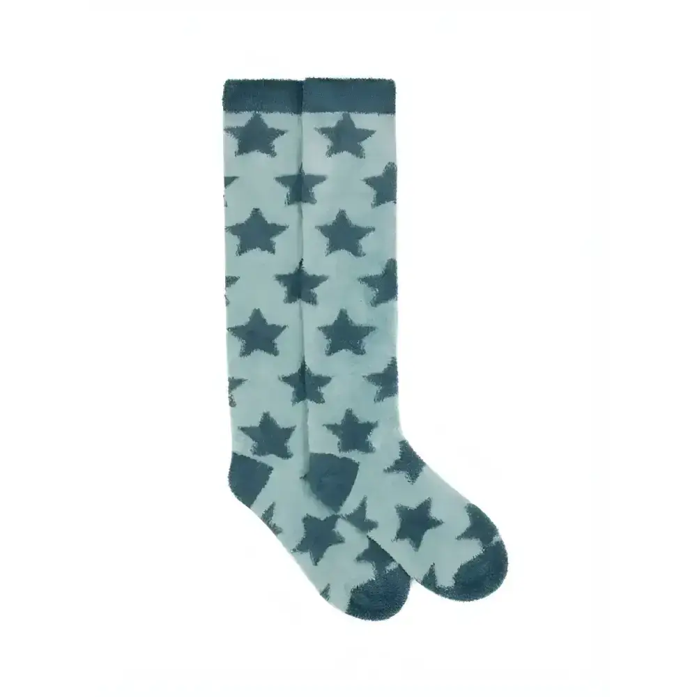 Lemieux Mini Sasha Star Fluffies Petrol-Riding Socks-Lemieux-UK Child Shoe 6-8-Petrol-Horsey Shopping