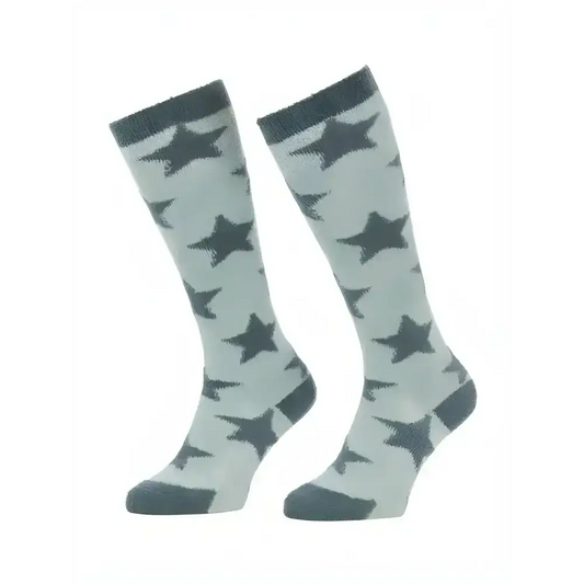 Lemieux Mini Sasha Star Fluffies Petrol-Riding Socks-Lemieux-UK Child Shoe 6-8-Petrol-Horsey Shopping