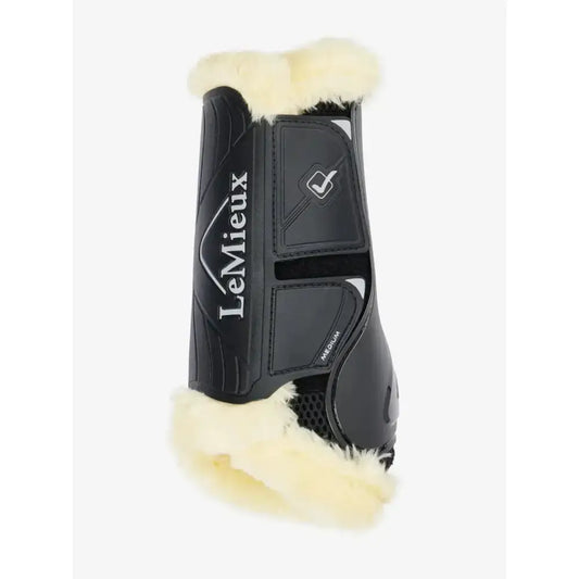 Lemieux Motionflex Dressage Boot with Fleece Edge Black/Natural-Brushing Boots-Lemieux-Medium-Black/Natural-Horsey Shopping