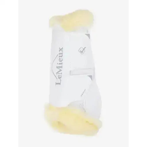 Lemieux Motionflex Dressage Boot with Fleece Edge White/Natural-Brushing Boots-Lemieux-Medium-White/Natural-Horsey Shopping