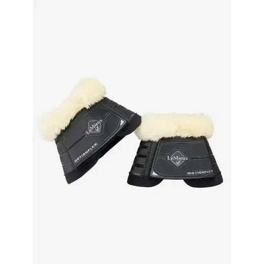 Lemieux Motionflex Over Reach Boot with Fleece Edge Black/Natural-Over Reach Boots-Lemieux-Small-Black/Natural-Horsey Shopping