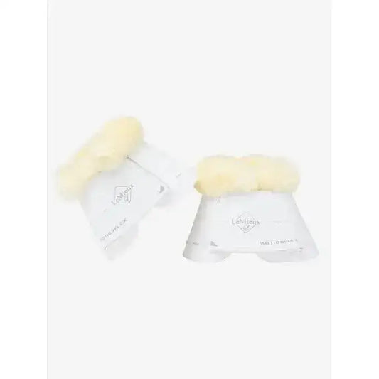 Lemieux Motionflex Over Reach Boot with Fleece Edge White/Natural-Over Reach Boots-Lemieux-Small-White/Natural-Horsey Shopping