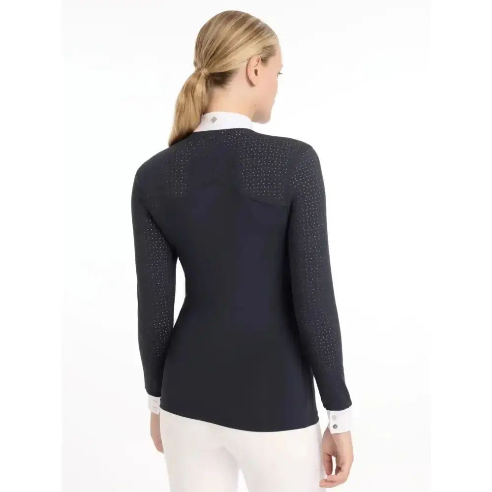 Lemieux Olivia Long Sleeve Show Shirt Navy-Show Shirts-Lemieux-UK 6-Navy-Horsey Shopping