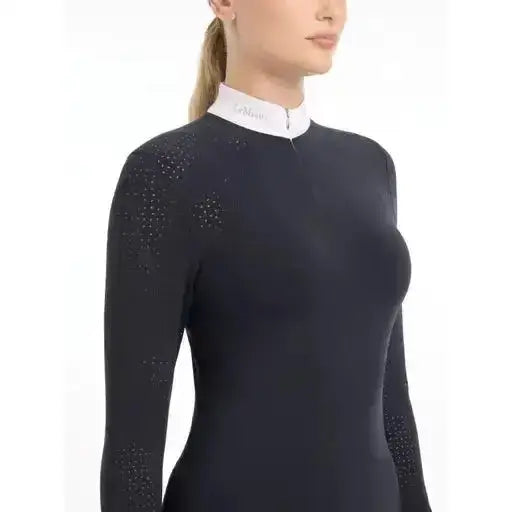 Lemieux Olivia Long Sleeve Show Shirt Navy-Show Shirts-Lemieux-UK 6-Navy-Horsey Shopping