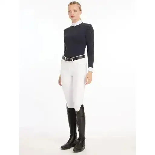 Lemieux Olivia Long Sleeve Show Shirt Navy-Show Shirts-Lemieux-UK 6-Navy-Horsey Shopping
