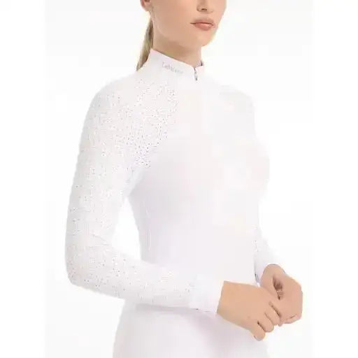 Lemieux Olivia Long Sleeve Show Shirt White-Show Shirts-Lemieux-UK 6-White-Horsey Shopping