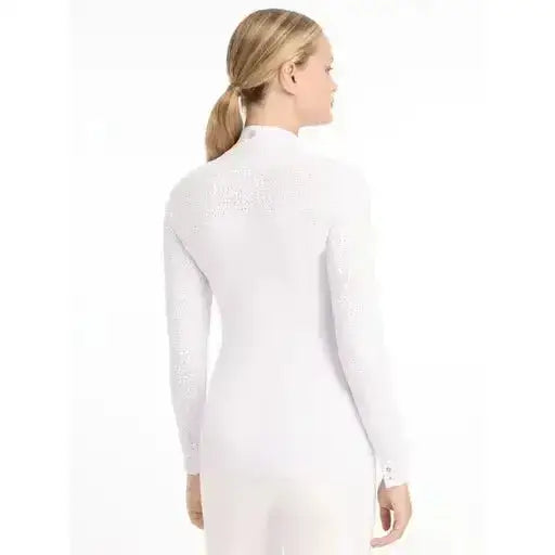 Lemieux Olivia Long Sleeve Show Shirt White-Show Shirts-Lemieux-UK 6-White-Horsey Shopping