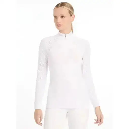 Lemieux Olivia Long Sleeve Show Shirt White-Show Shirts-Lemieux-UK 6-White-Horsey Shopping