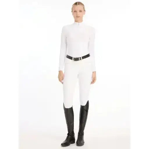 Lemieux Olivia Long Sleeve Show Shirt White-Show Shirts-Lemieux-UK 6-White-Horsey Shopping