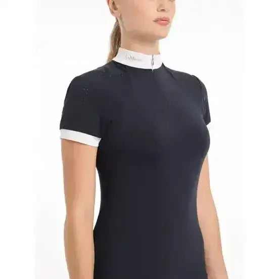 Lemieux Olivia Short Sleeve Show Shirt Navy-Show Shirts-Lemieux-UK 6-Navy-Horsey Shopping