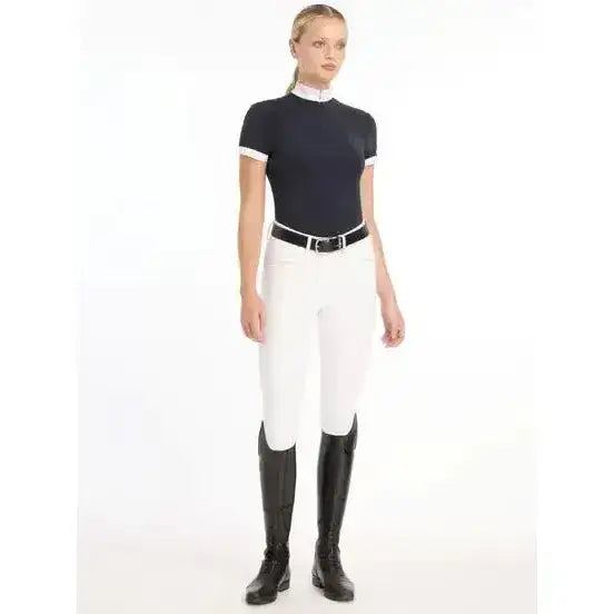 Lemieux Olivia Short Sleeve Show Shirt Navy-Show Shirts-Lemieux-UK 6-Navy-Horsey Shopping