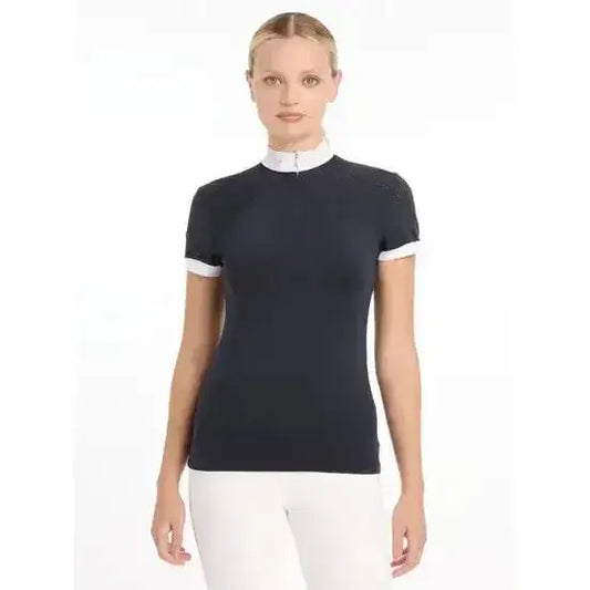 Lemieux Olivia Short Sleeve Show Shirt Navy-Show Shirts-Lemieux-UK 6-Navy-Horsey Shopping
