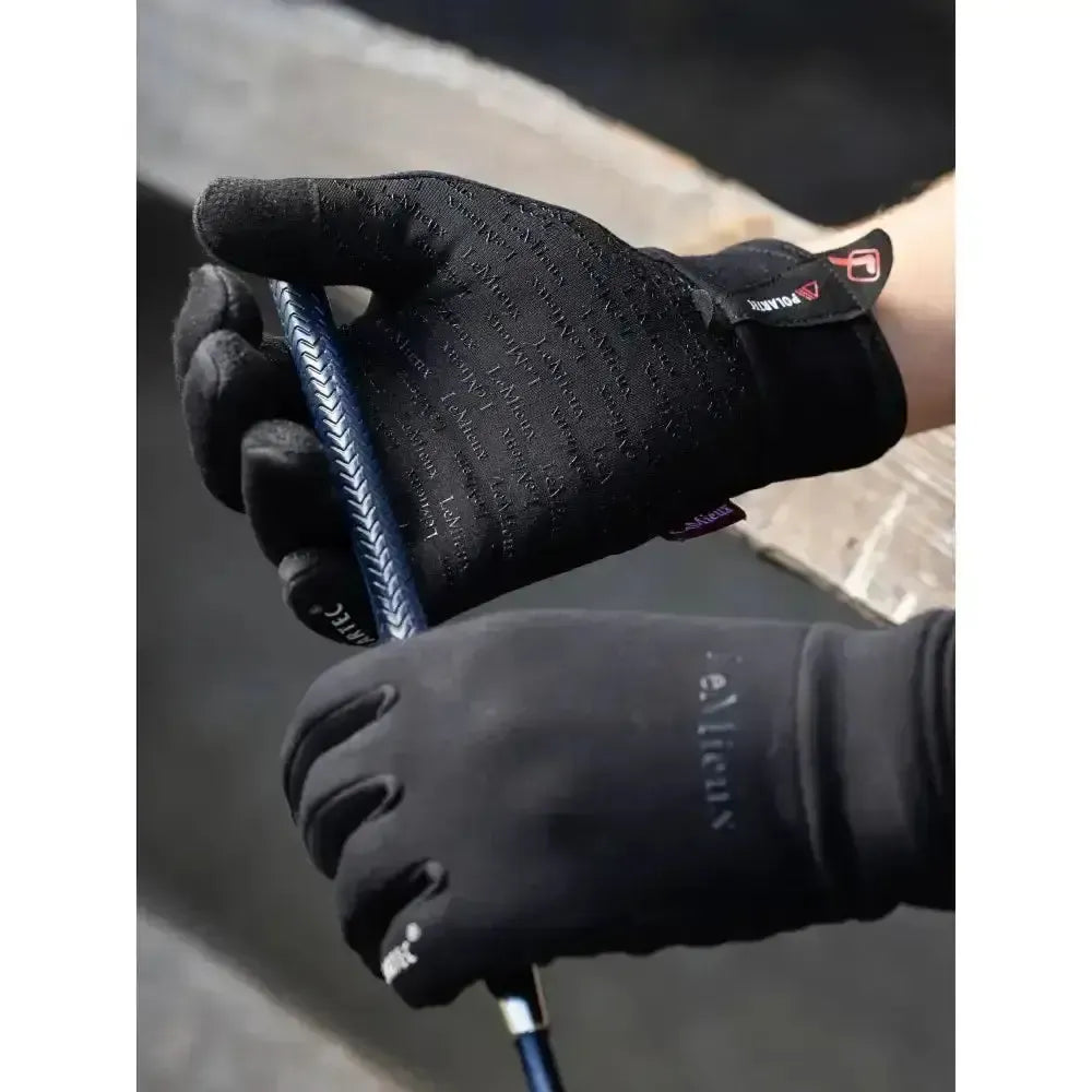 Lemieux Polartec Gloves Black-Riding Gloves-Lemieux-X Large-Horsey Shopping
