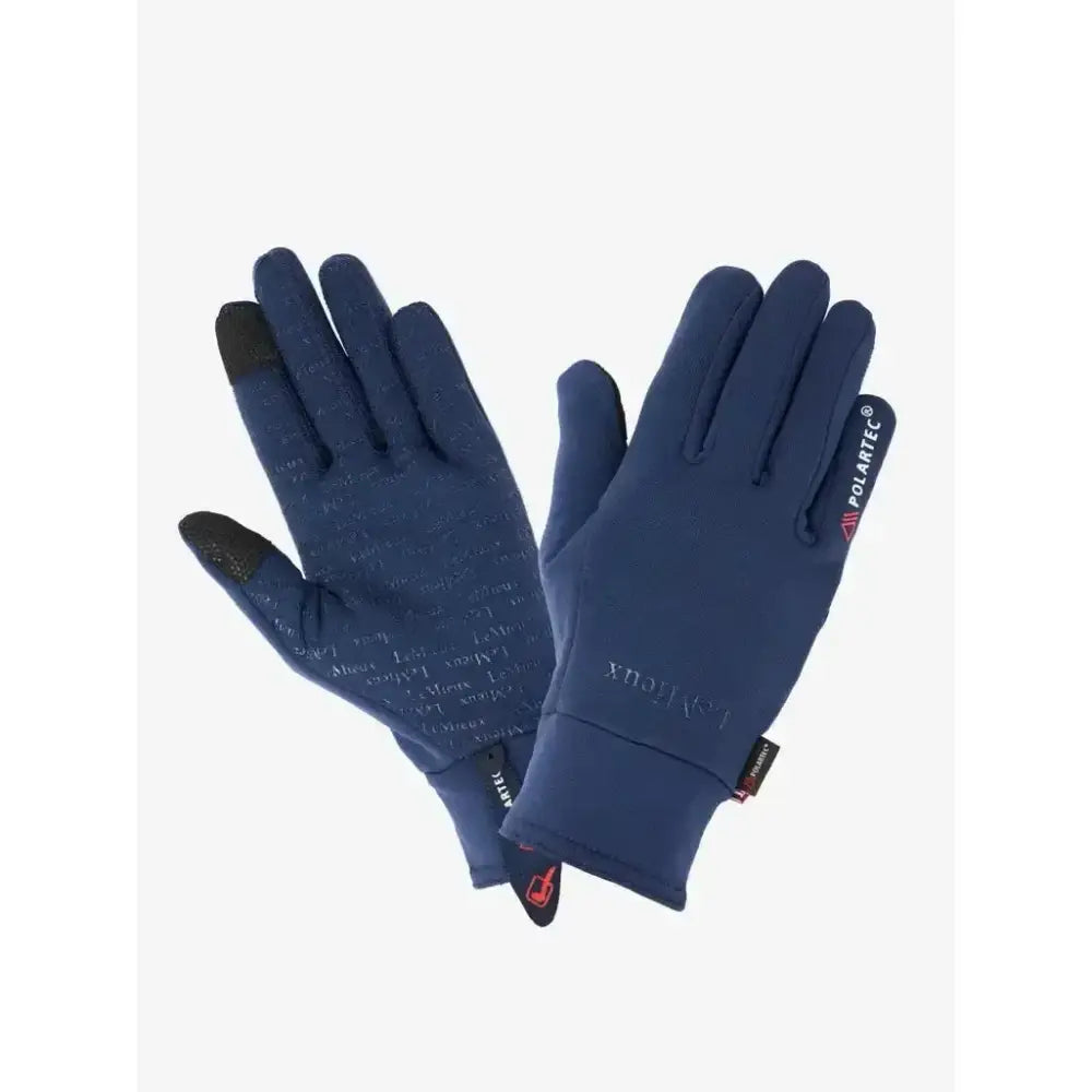 Lemieux Polartec Gloves Navy-Riding Gloves-Lemieux-X-Small-Horsey Shopping