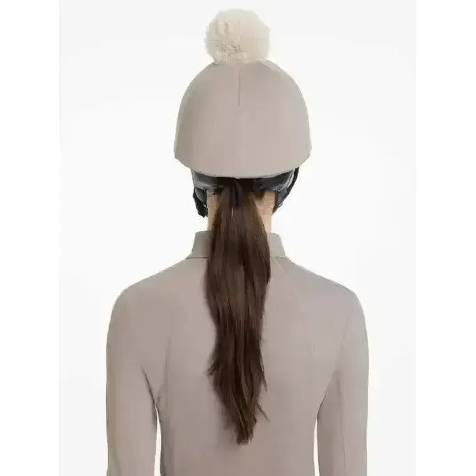 Lemieux Pom Hat Silk Pecan/Stone-Hat Silks-Lemieux-Pecan/Stone-One Size-Horsey Shopping