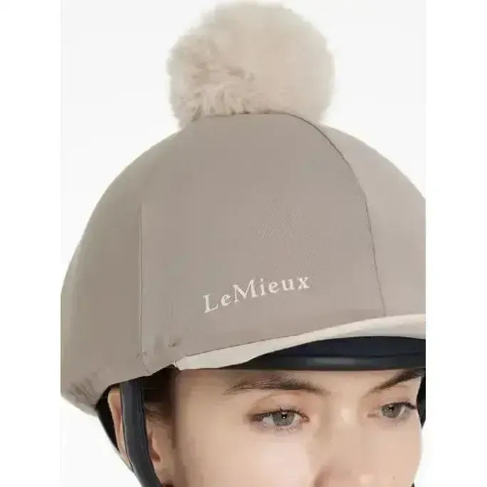 Lemieux Pom Hat Silk Pecan/Stone-Hat Silks-Lemieux-Pecan/Stone-One Size-Horsey Shopping