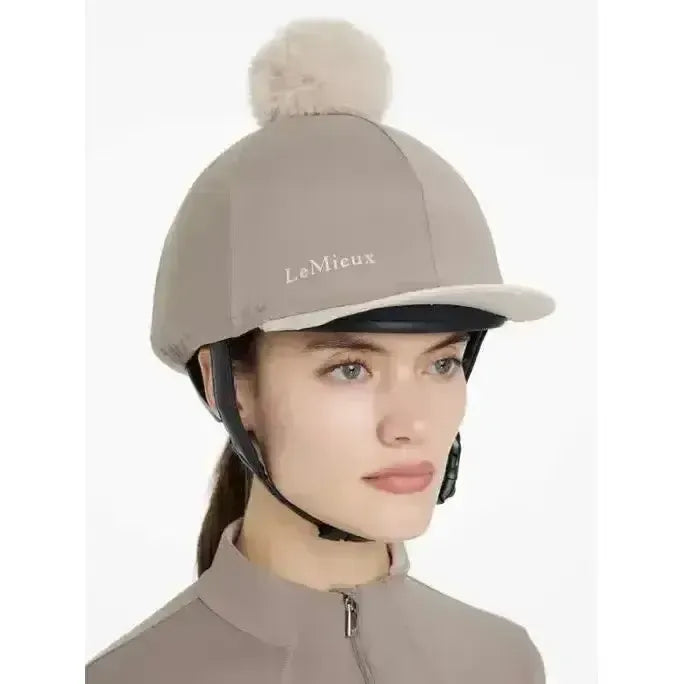 Lemieux Pom Hat Silk Pecan/Stone-Hat Silks-Lemieux-Pecan/Stone-One Size-Horsey Shopping