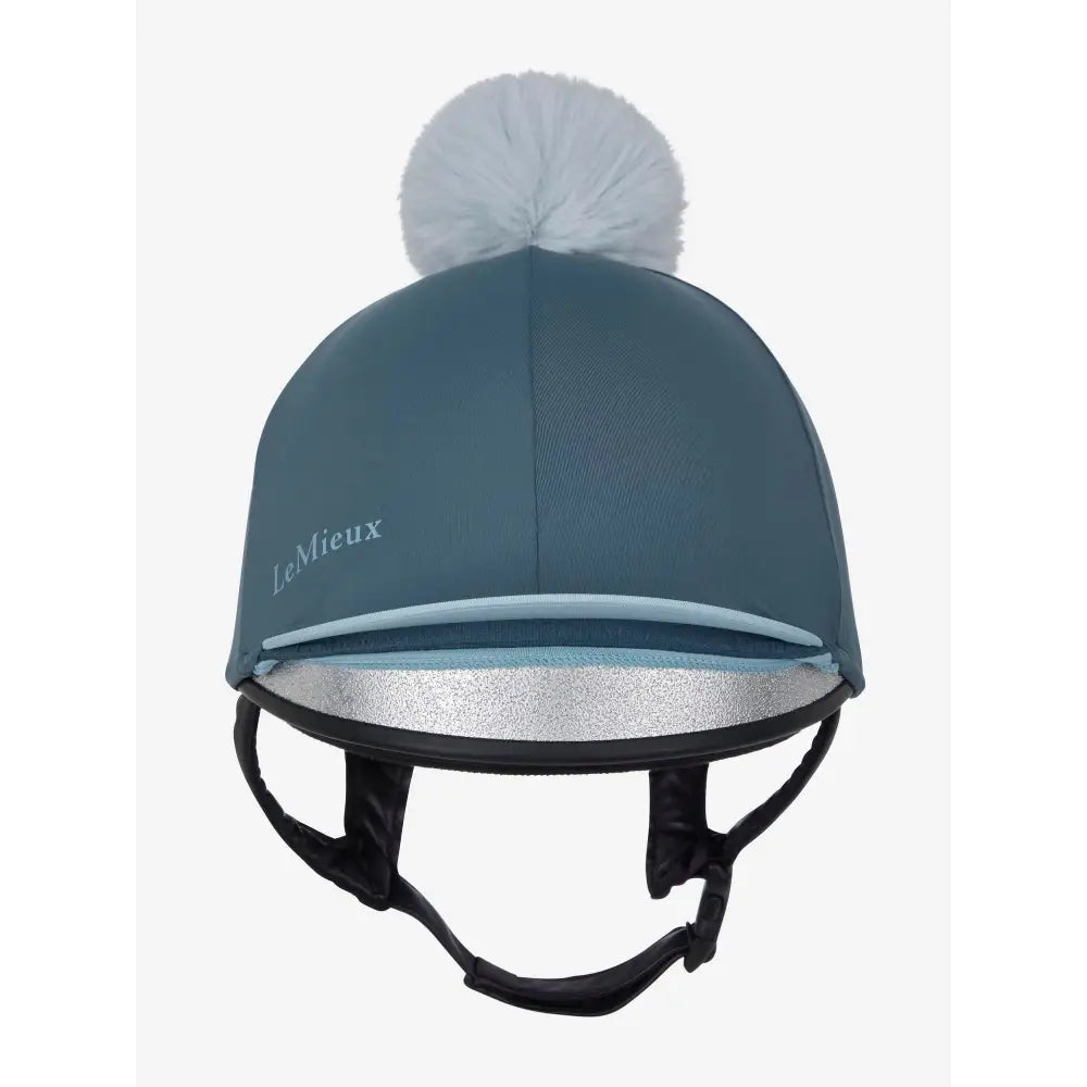 Lemieux Pom Hat Silk Petrol-Hat Silks-Lemieux-Petrol-Horsey Shopping