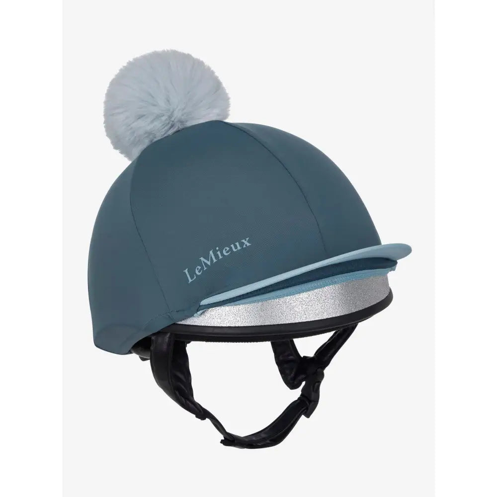 Lemieux Pom Hat Silk Petrol-Hat Silks-Lemieux-Petrol-Horsey Shopping
