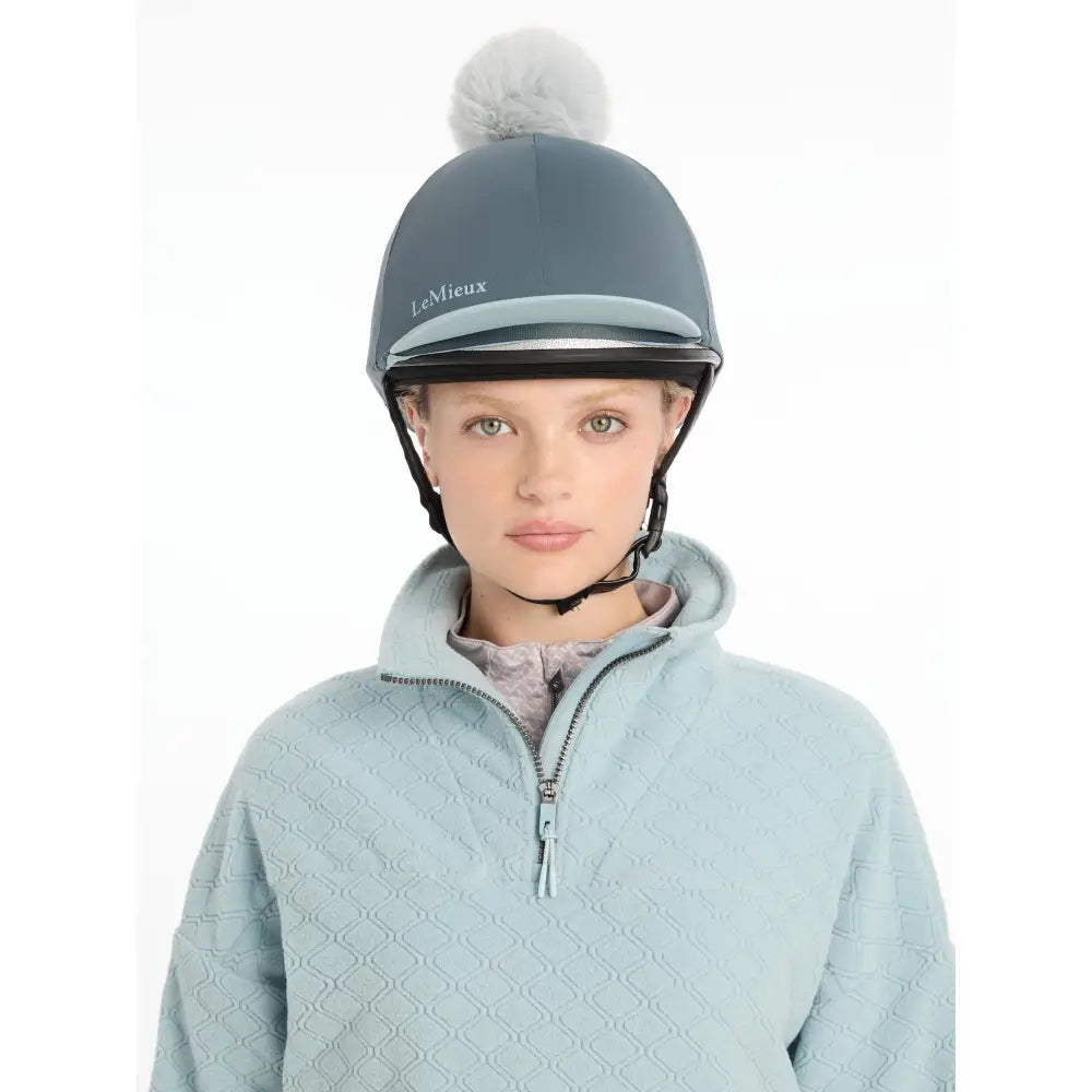 Lemieux Pom Hat Silk Petrol-Hat Silks-Lemieux-Petrol-Horsey Shopping