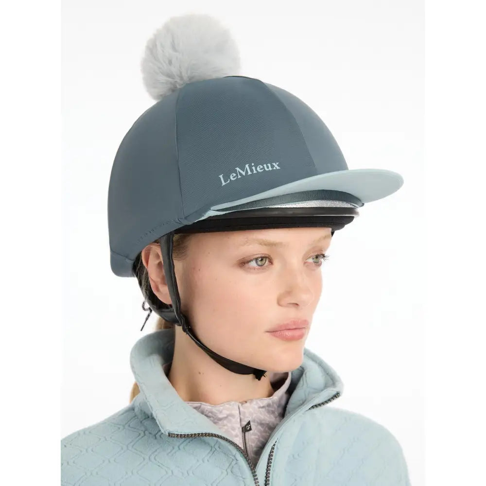 Lemieux Pom Hat Silk Petrol-Hat Silks-Lemieux-Petrol-Horsey Shopping