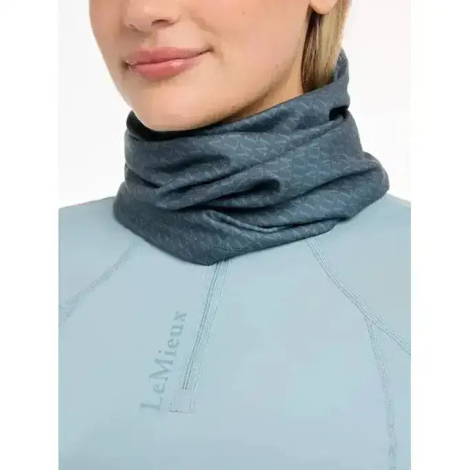 Lemieux Printed Stretch Snood Petrol-Snoods-Lemieux-Petrol-Horsey Shopping