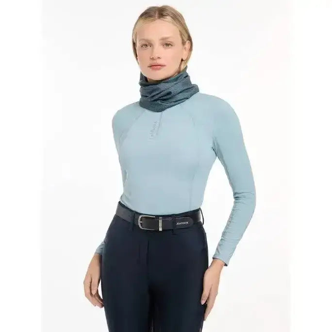 Lemieux Printed Stretch Snood Petrol-Snoods-Lemieux-Petrol-Horsey Shopping