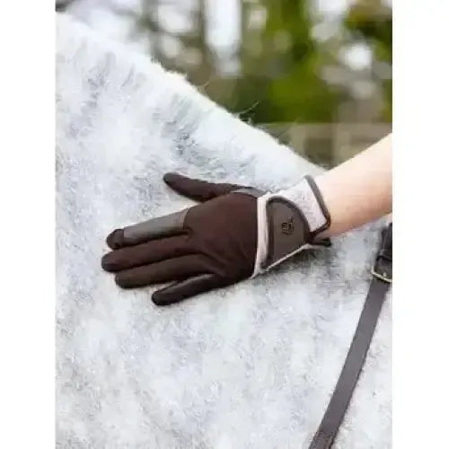 Lemieux Pro Mesh Gloves Brown/Almond-Riding Gloves-Lemieux-Brown/Almond-7-Horsey Shopping
