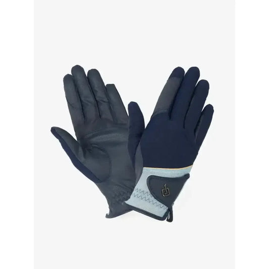 Lemieux Pro Mesh Gloves Navy/Aqua-Riding Gloves-Lemieux-Navy/Aqua-7.5-Horsey Shopping
