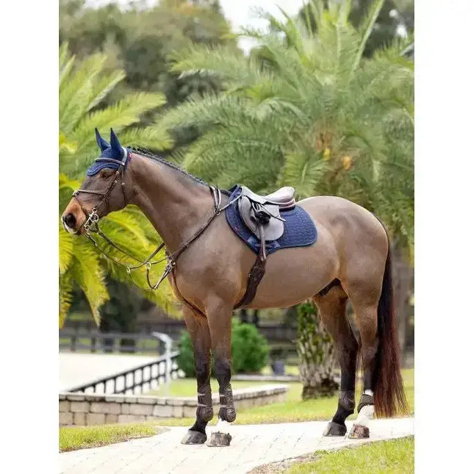 Lemieux ProSorb Plain 2 Pocket Close Contact Square Navy-Saddle Pads-Lemieux-Large-Navy-Horsey Shopping