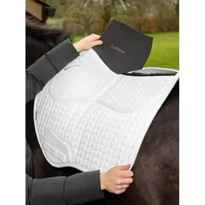 Lemieux ProSorb Plain 2 Pocket Close Contact Square White-Saddle Pads-Lemieux-Large-White-Horsey Shopping