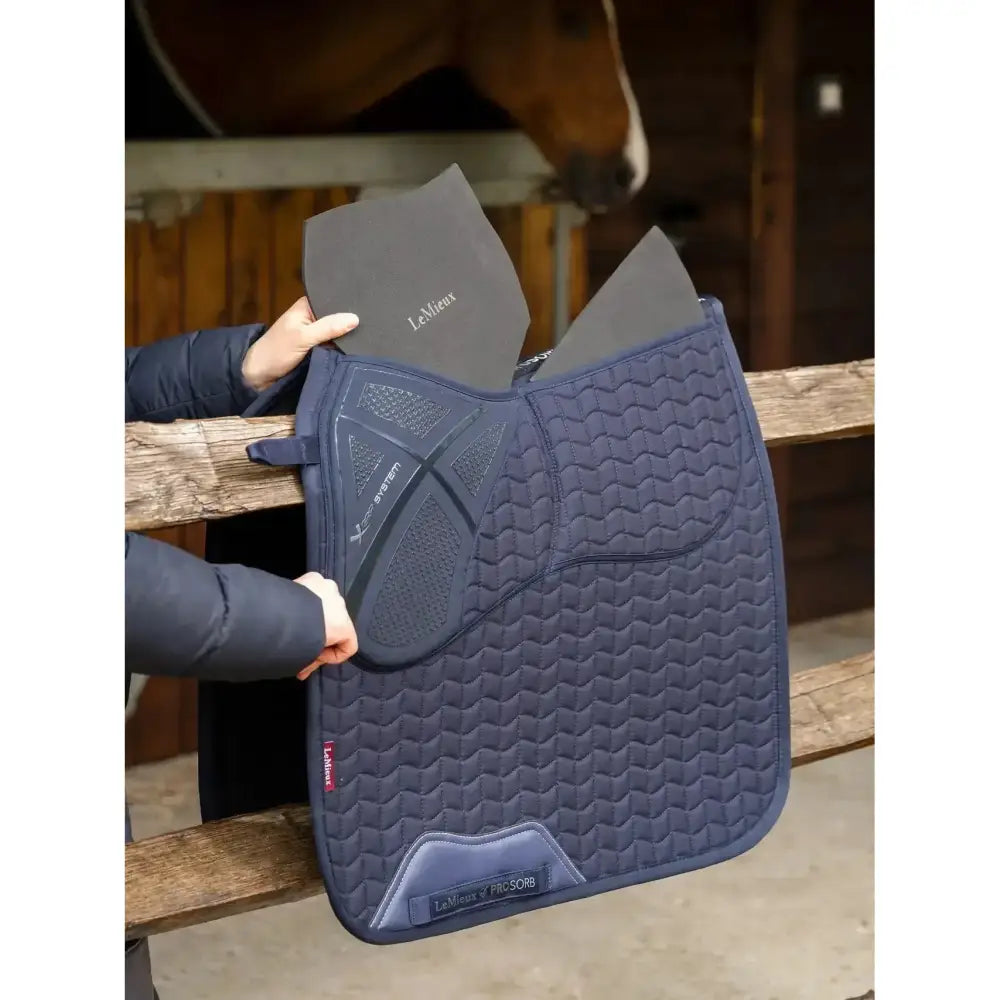 Lemieux ProSorb Plain 2 Pocket Dressage Square Navy-Dressage Saddle Pads-Lemieux-Large-Navy-Horsey Shopping