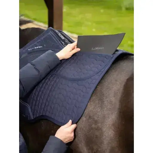 Lemieux ProSorb Plain 2 Pocket GP Square Navy-Corrective Saddle Pads-Lemieux-Large-Navy-Horsey Shopping