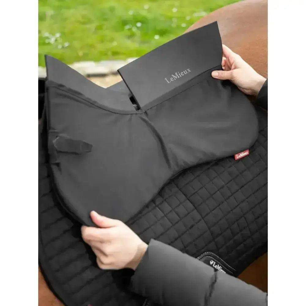 Lemieux ProSorb Plain 2 Pocket Half Pad Black-Corrective Saddle Pads-Lemieux-Medium-Black-Horsey Shopping