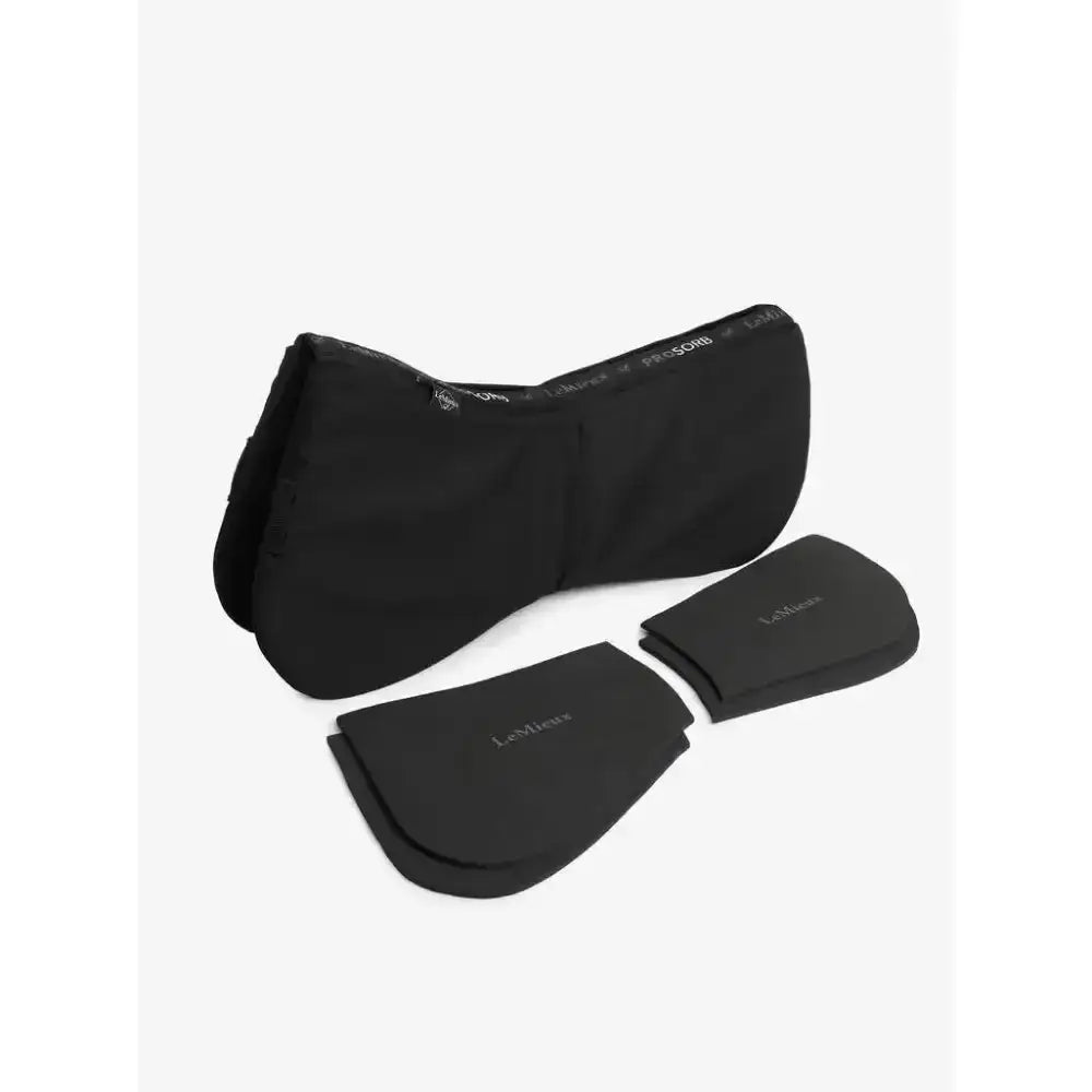 Lemieux ProSorb Plain 2 Pocket Half Pad Black-Corrective Saddle Pads-Lemieux-Medium-Black-Horsey Shopping