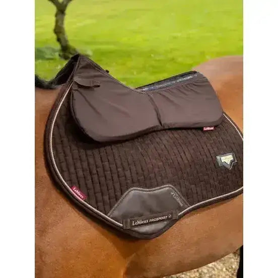Lemieux ProSorb Plain 2 Pocket Half Pad Brown-Corrective Saddle Pads-Lemieux-Medium-Brown-Horsey Shopping