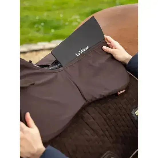 Lemieux ProSorb Plain 2 Pocket Half Pad Brown-Corrective Saddle Pads-Lemieux-Medium-Brown-Horsey Shopping