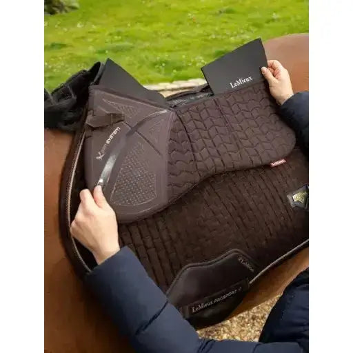 Lemieux ProSorb Plain 3 Pocket Quilted Half Pad Brown-Corrective Saddle Pads-Lemieux-Medium-Brown-Horsey Shopping