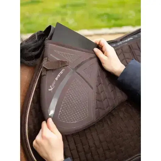 Lemieux ProSorb Plain 3 Pocket Quilted Half Pad Brown-Corrective Saddle Pads-Lemieux-Medium-Brown-Horsey Shopping