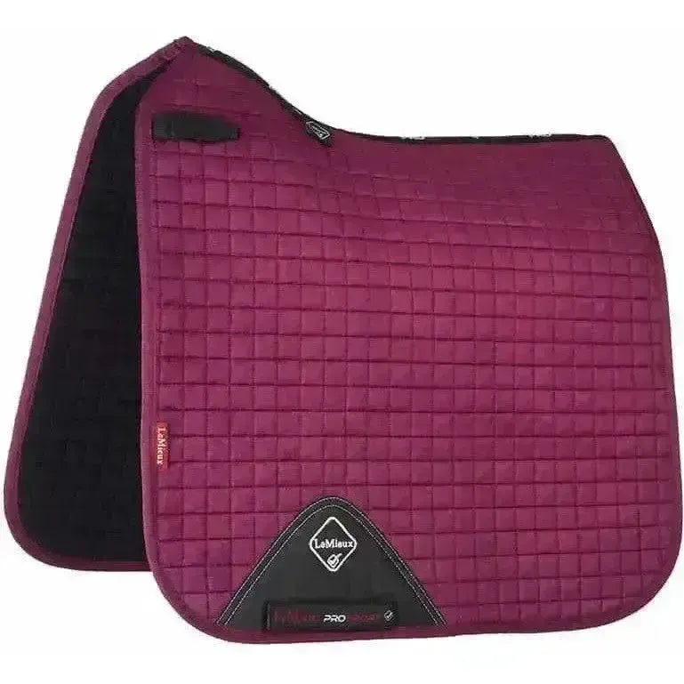 Lemieux Prosport Suede Dressage Square Plum-Dressage Saddle Pads-Lemieux-Small/Medium-Horsey Shopping
