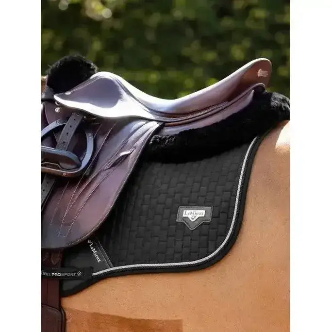 Lemieux Puissance Suede Close Contact Square Black-Saddle Pads-Lemieux-Small/Medium-Black-Horsey Shopping