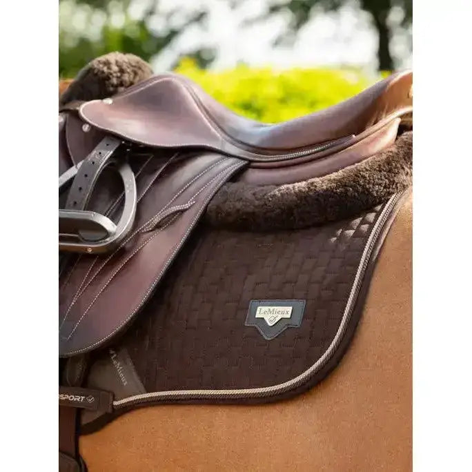 Lemieux Puissance Suede Close Contact Square Brown-Saddle Pads-Lemieux-Small/Medium-Brown-Horsey Shopping
