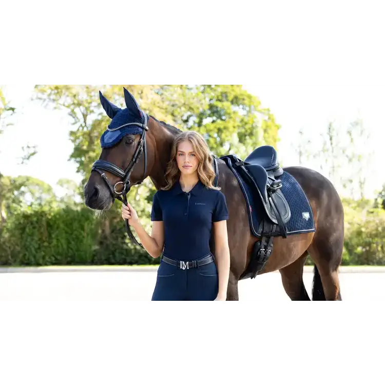 Lemieux Puissance Suede Dressage Pad Navy-Dressage Saddle Pads-Lemieux-Navy-Small/Medium-Horsey Shopping