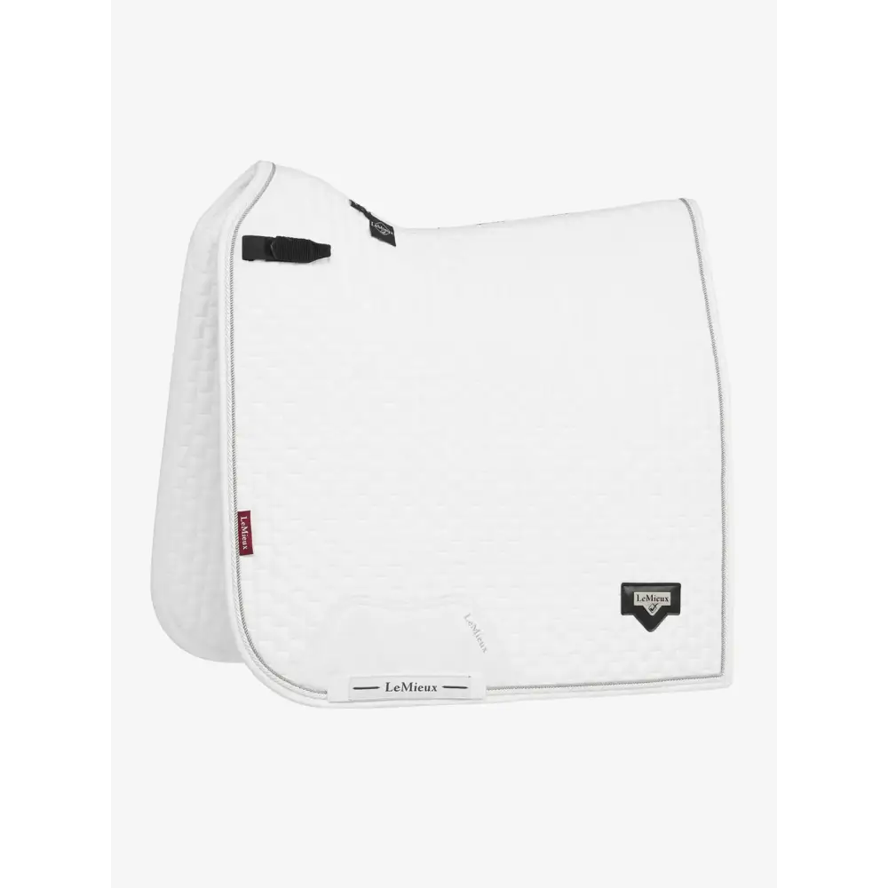 Lemieux Puissance Suede Dressage Pad White-Dressage Saddle Pads-Lemieux-White-Small/Medium-Horsey Shopping