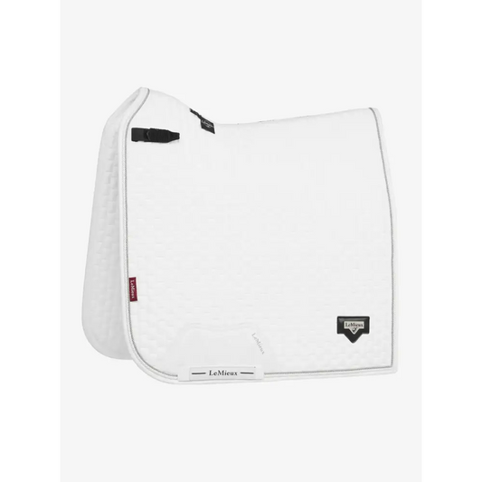 Lemieux Puissance Suede Dressage Pad White-Dressage Saddle Pads-Lemieux-White-Small/Medium-Horsey Shopping